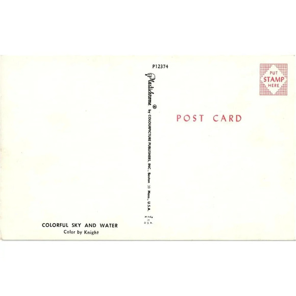 Colorful Sky and Water Color by Knight Postcard - Picture 2 of 2